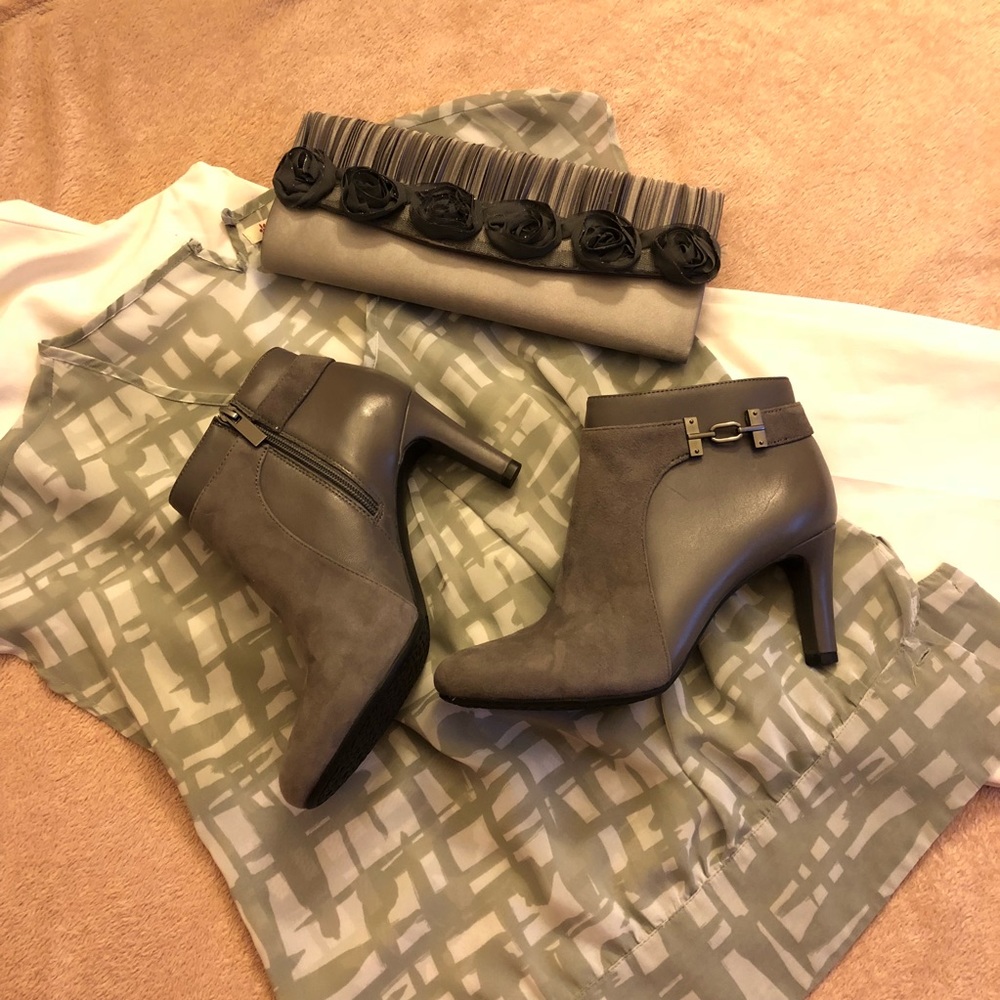 Brand New Grey Heel Boots by Bandolino -8M